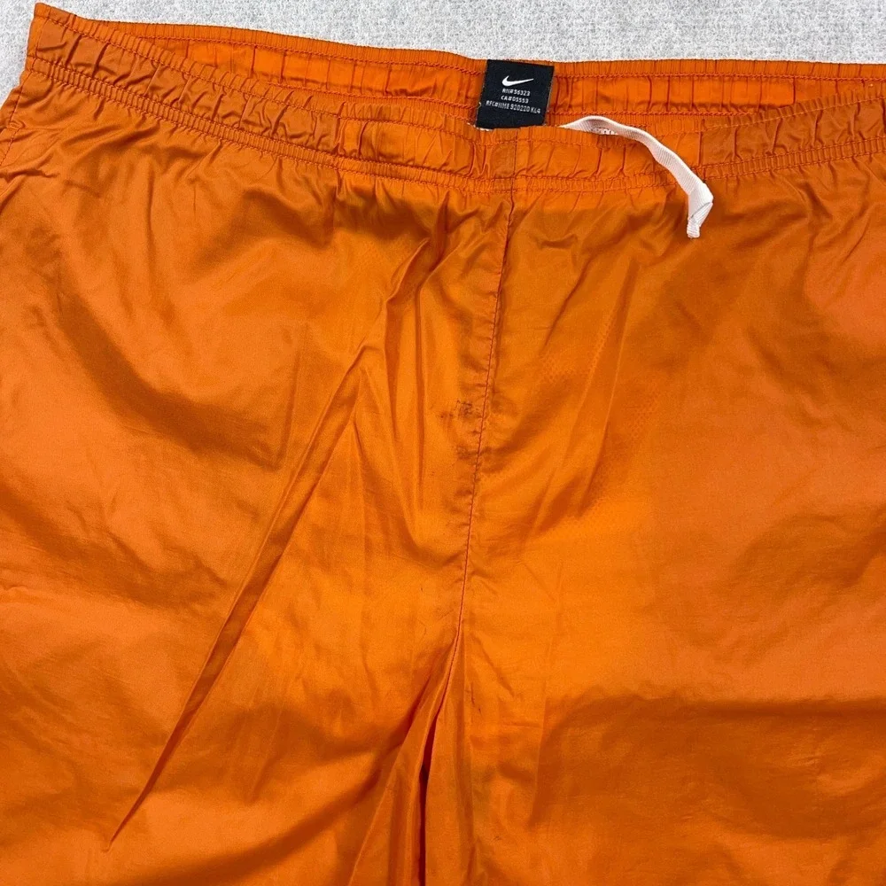 Vintage Y2K Nike Swim Trunks Men Large Orange Blue Board Shorts Spellout Adult *